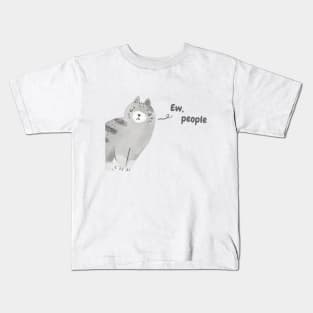 Ew People - Funny Grey Cat Kids T-Shirt